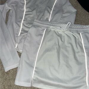 White Athletic Set with Reflective Stripes